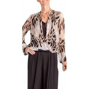NEW GIGI MODA torino abstract blouse in black